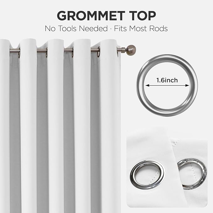 Joydeco Blackout Patio Sliding Door Curtains 72 Inches Long, Grommet Privacy - Image 9