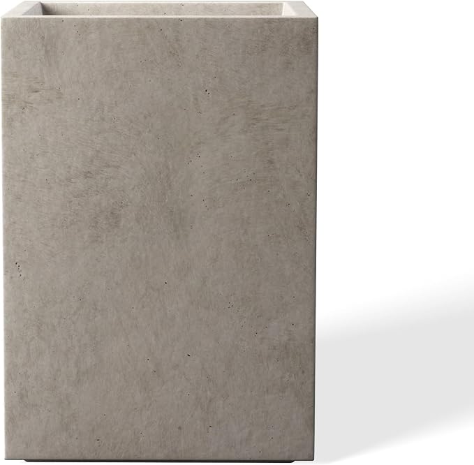 Kante 18.5" H Tall Rectangular Concrete Planters, Outdoor Indoor Lightweight by Kante