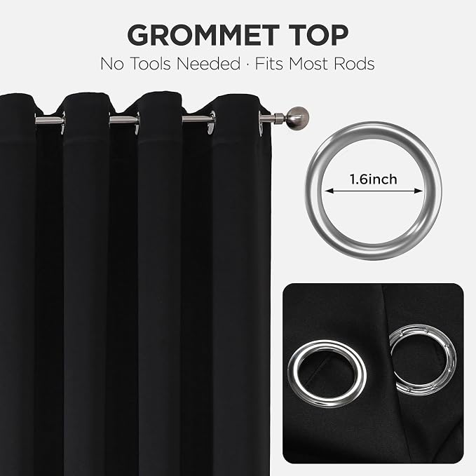 Joydeco Blackout Door Curtain for Doorway Privacy 84 Inches Long, Grommet - Image 9