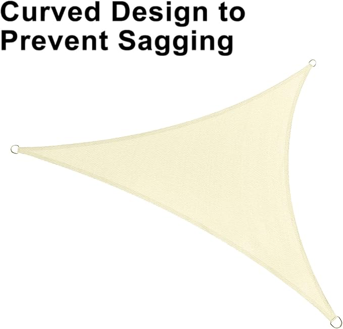 LOVE STORY Custom Size 9'x9'x12.7' Butter Cream Sun Shade Sail Right Triangle - Image 6