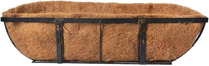 bboUod 2 pcs Garden Coconut Planter Liners Preformed Window Box Liners Natural - Image 5