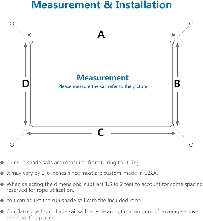 Eden's Decor Straight Flat-Edged Sun Shade Sail Rectangular 4' x 13' Beige - Image 3