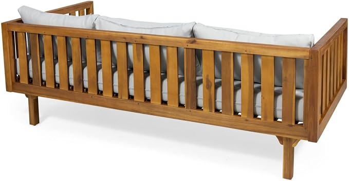 Merax Outdoor Acacia Wood Daybed, 3 Seater Day Bed Couch Sofa - Image 6