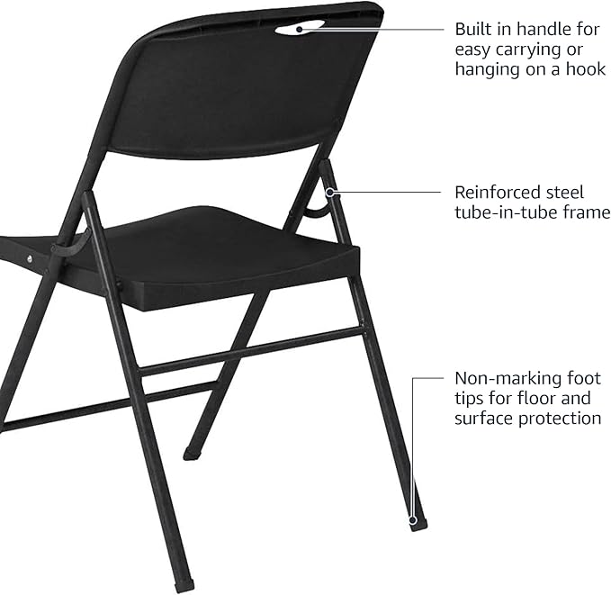 Amazon Basics Sturdy Foldable Plastic Chair, 350-Pound Capacity - Image 5