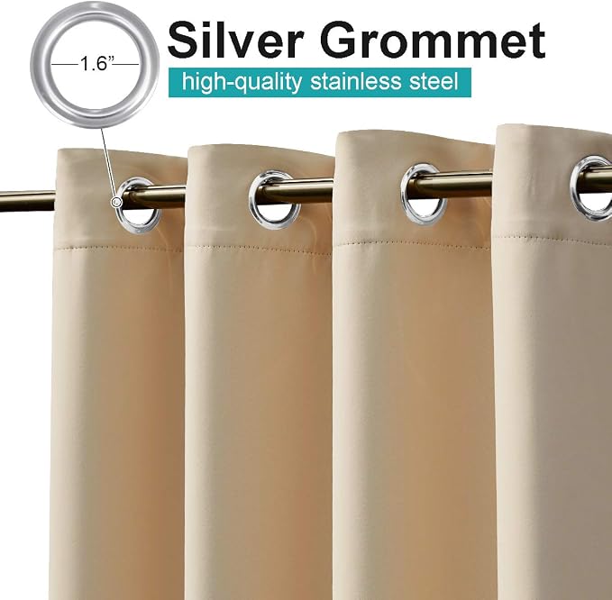 NICETOWN Outdoor Curtain for Patio Waterproof, Rustproof Grommet Outdoor - Image 2