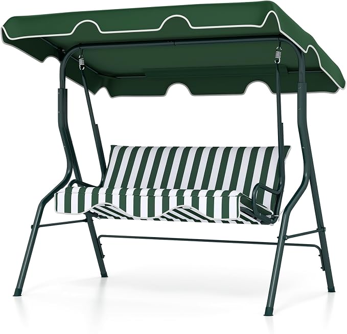 Tangkula 3 Person Porch Swing, Patio Swing by TANGKULA