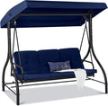 Best Choice Products 3-Seat Outdoor Large Converting Canopy Swing Glider by BestChoiceProducts