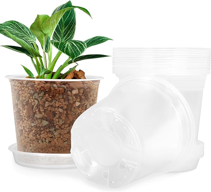 4 Inch Clear Nursery Pots for Plants by FUIJOL