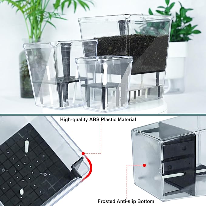 Self Watering Pots Set, 3 Pack 2.7 Inch Pots - Image 3