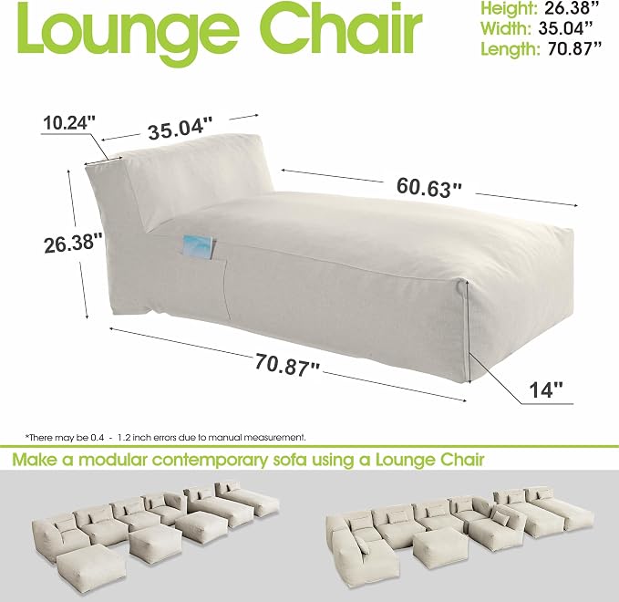 Outdoor Bean Bed Chair Sun Lounger, Outdoor Couch Sofa - Image 2