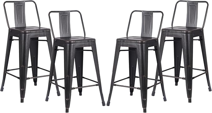 AC Pacific 24” Metal Backless Barstool Set of 2 – Country Rustic Style by ACPacific