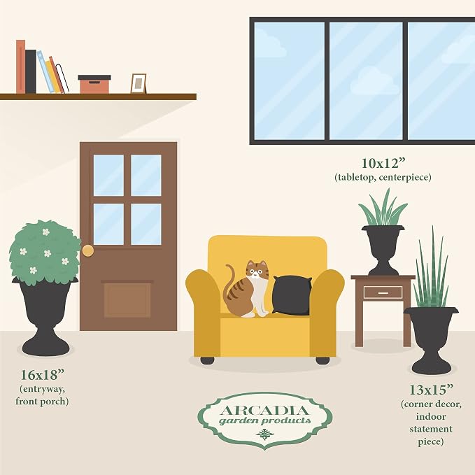 Arcadia Garden Products PL10CP Classic Traditional Plastic Urn Planter - Image 7