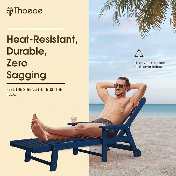 Patio Chaise Lounge Chair Set of 2, Oversized Lounge Chair Outdoor - Image 4