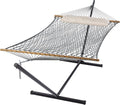 SUNCREAT Rope Hammock with Stand Included, Portable Double Hammock with Soft by SUNCREAT