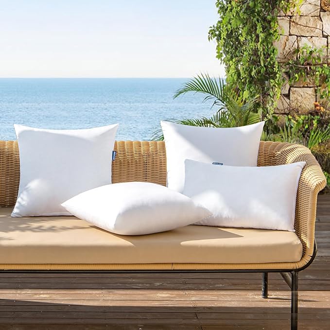 MIULEE Pack of 2 20x20 Outdoor Pillow Inserts, Outdoor Throw Pillows - Image 6
