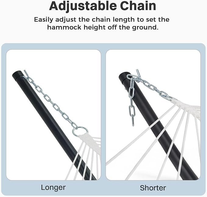 SUPERJARE Hammock with Stand, 2 Person Heavy Duty Hammock Frame, Detachable - Image 6