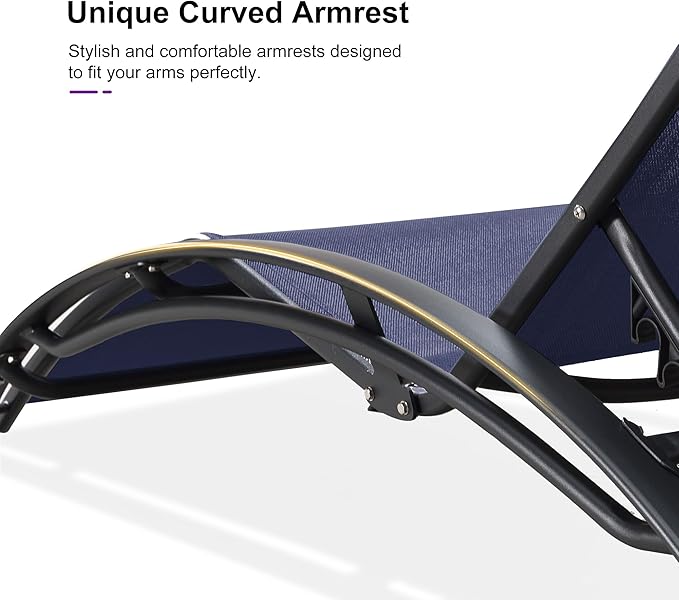 PURPLE LEAF Patio Chaise Lounge Set Outdoor Beach Pool Sunbathing Lawn Lounger - Image 3