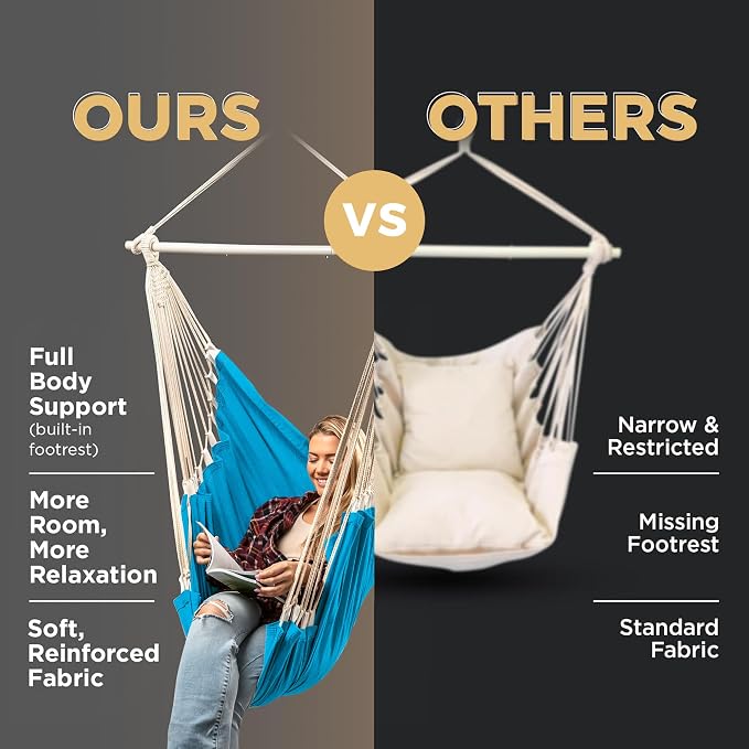 Hanging Hammock Chair Swing – Hanging Chair Outdoor & Indoor - Image 7
