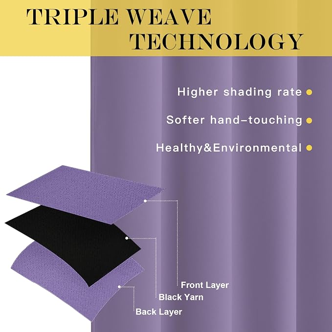NICETOWN Blackout 108 inch Curtains - Image 3