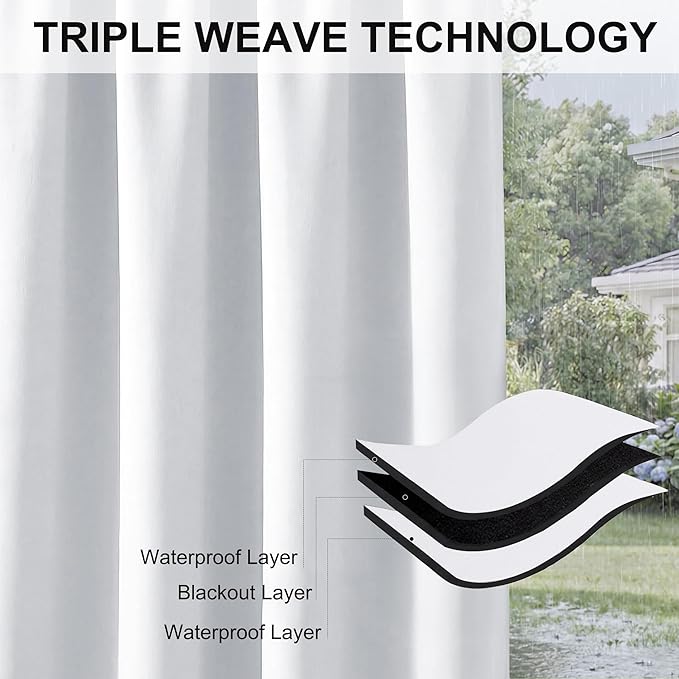 RYB HOME Outdoor White Curtains - Image 6