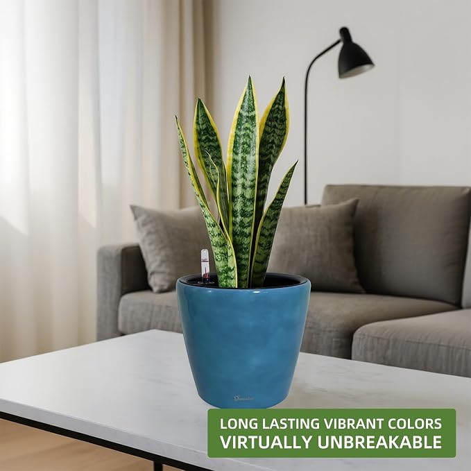 Dexceder 11x10 Inches Self Watering Planter Indoor Outdoor, Inner Pot Design - Image 6