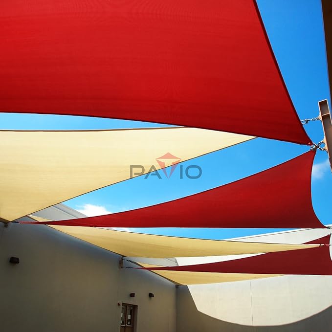 Patio Paradise 24' x 24' x 24' Sun Shade Sail Triangle Canopy Shade Cloth - Image 6