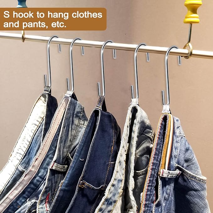 30 Pack Heavy Duty S Hooks Pan Pot Holder Rack Hooks Hanging Hangers S Shaped - Image 6