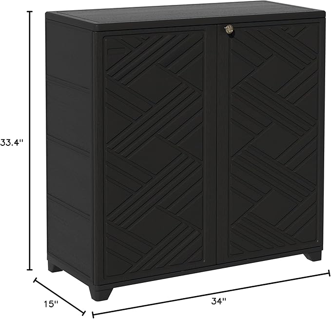 ADDOK Indoor Outdoor Plastic Storage Cabinet 34"x15"x34", Outdoor Storage Shed - Image 3