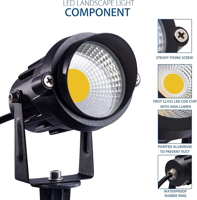 SUNVIE 12W LED Landscape Lights Low Voltage Garden Pathway Lights Super Warm - Image 5
