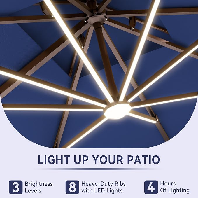 10 X 13 FT Cantilever Outdoor Patio Umbrella - Image 3