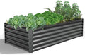 A ANLEOLIFE 6X3X1.5 ft Galvanized Raised Garden Beds Outdoor, Rectangular Metal by AAnleolife
