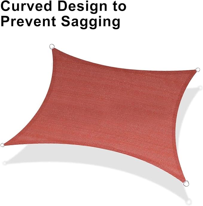 LOVE STORY Custom Size 8'x15' Terra Red Sun Shade Sail Rectangle UV Block - Image 6