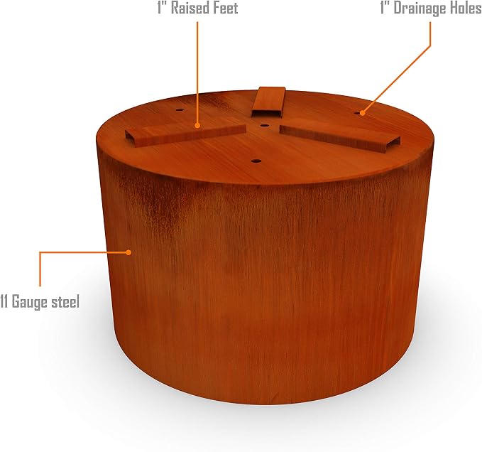 PLANTERCRAFT Corten Steel Metal Planter Box, Round Sizes, Modern Garden Steel - Image 3