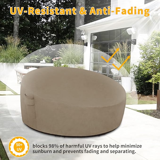 Easy-Going Heavy Duty 600D Outdoor Daybed Cover 88 Inch UV Resistant Patio - Image 4