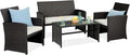 Best Choice Products 4-Piece Outdoor Wicker Patio Conversation Furniture Set by BestChoiceProducts