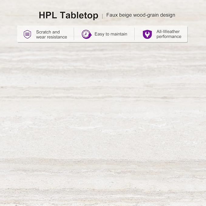 PURPLE LEAF 11 Pieces Outdoor Dining Table and Chairs Set Patio Dining Set - Image 6