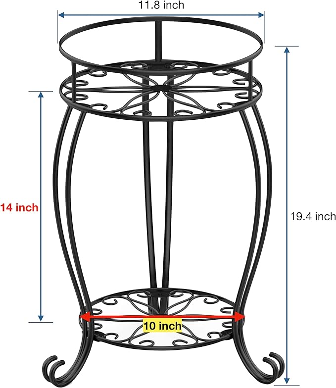 FaithLand Plant Stand, Heavy Duty Metal Planter Holder Indoor Outdoor, 2 Tier - Image 6