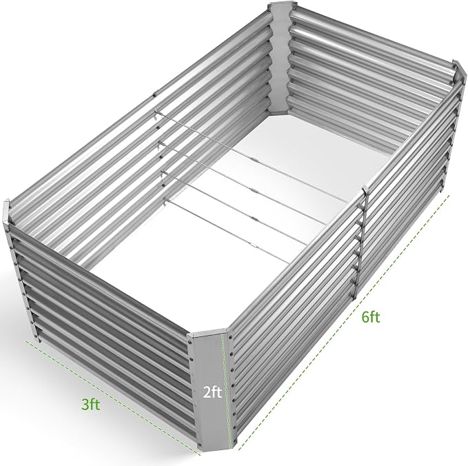 Land Guard 6×3×2 ft Galvanized Metal Raised Garden Bed, 2FT Deep Root Elevated - Image 2