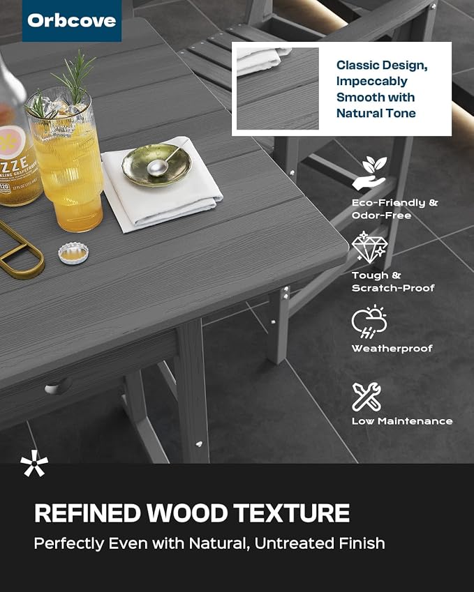 Adirondack Outdoor Bar Table, Durable HDPE Composite, Weather Resistant - Image 5