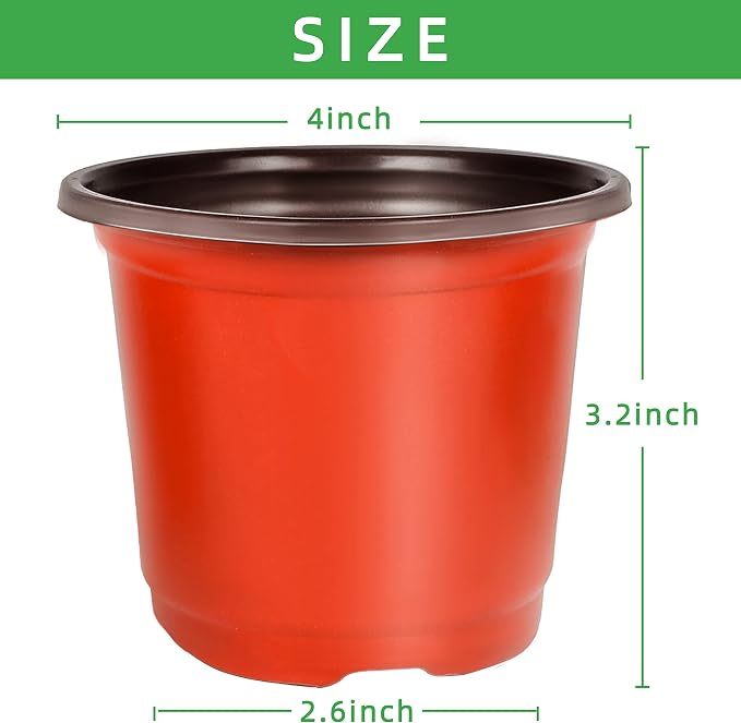 TDHDIKE 4" Small Plastic Plant Nursery Pot/Pots Seedlings Flower Plant - Image 2