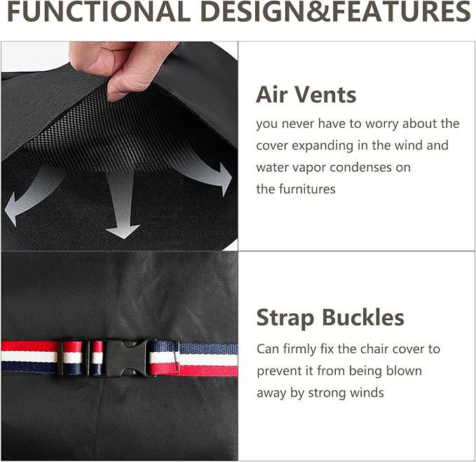 Patio Furniture Covers, 3 Piece Heavy Duty Waterproof Outdoor Furniture Covers - Image 3
