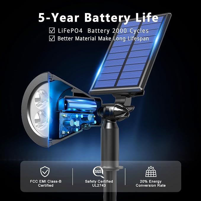 6 Pack Solar Lights Outdoor Waterproof IP65, Warm White, Super Bright LED - Image 5