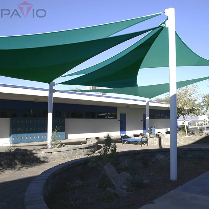 Patio Paradise 20' x 20' x 19'10" Sun Shade Sail Triangle Canopy, Permeable - Image 5
