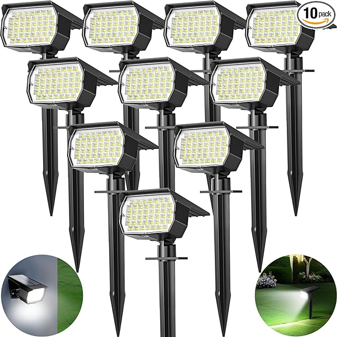 Solar Spot Lights Outdoor 10 Pack, Solar Landscape Spotlights Waterproof by TadyrealSolarLights