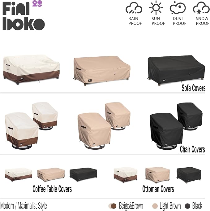 Patio Chair Covers 2 Pack, 35Wx37Dx38H inches Outdoor Chair Covers, 100% - Image 4