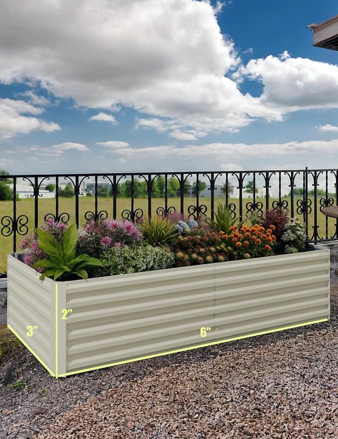 CABIHOME 2 Pcs 6x3x2 Ft Galvanized Raised Garden Bed, Deep Root Planter Box - Image 9