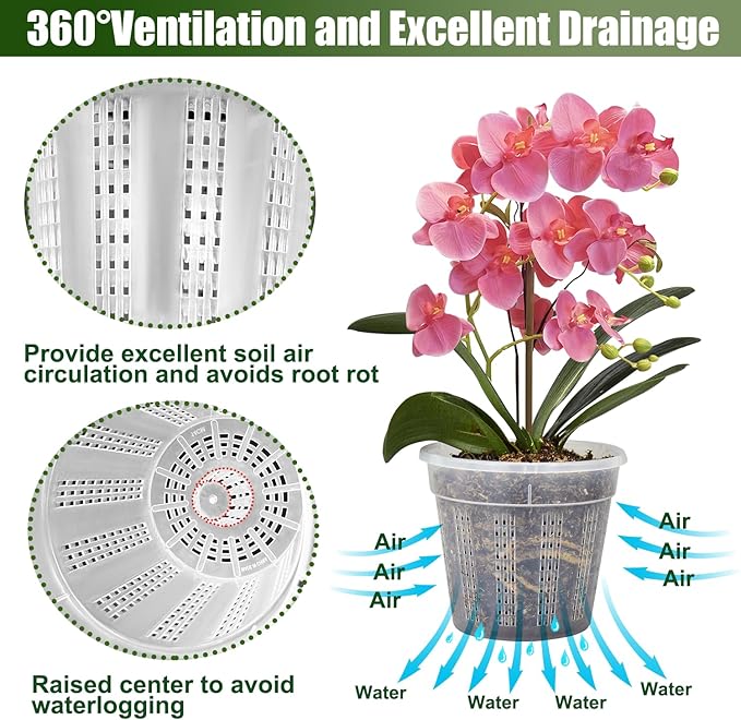 Orchid Pot, 6 Packs of 4.3" Orchid Pots - Image 4