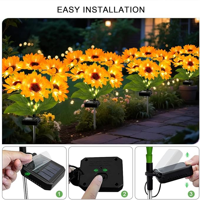 Solar Sunflower Lights 2 Pack - Image 6