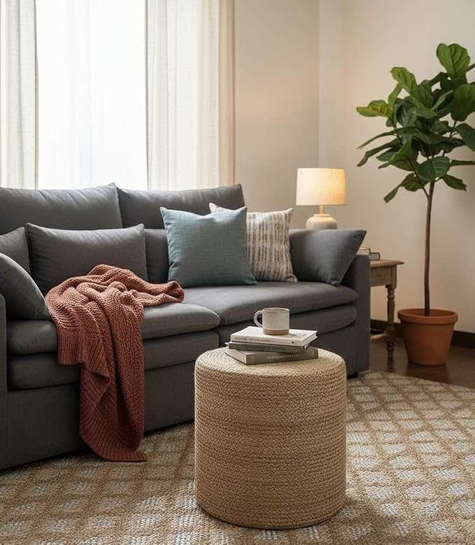 S & L Homes Pouf Ottoman - Image 4