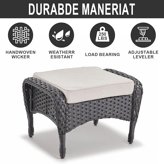 Belord Outdoor Ottomans for Patio Foot Rest - Image 5